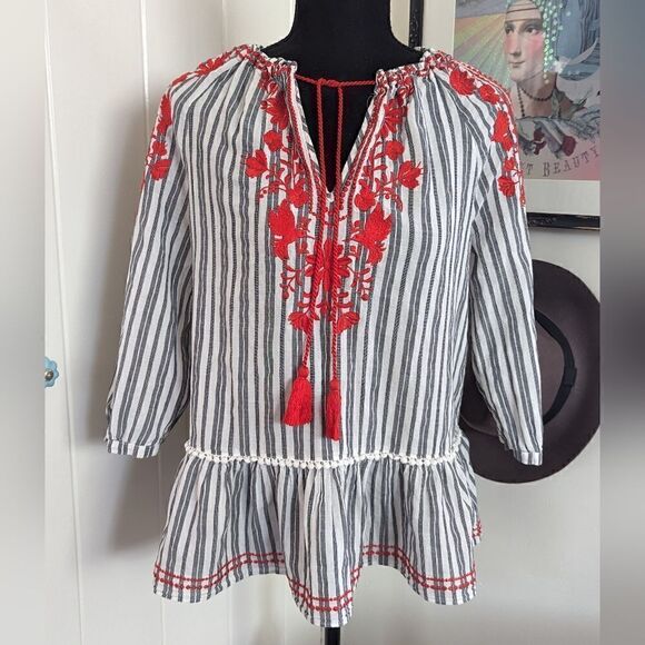 Kate Spade Maximalist Cottagecore Fairy Preppy Coastal Romantic Nautical Top S - Picture 3 of 11